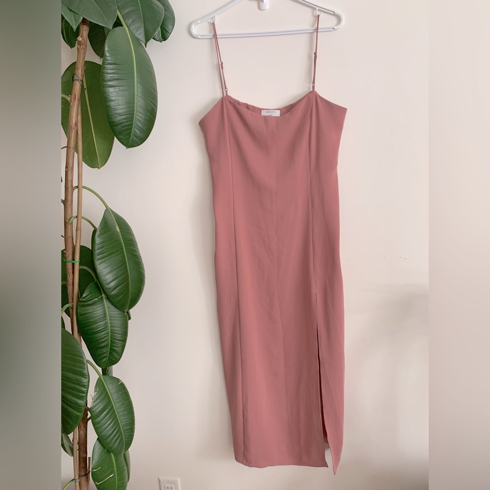 Babaton Side Slit Midi Tilde Dress in MAUVE/BLUSH - Picture 3 of 8